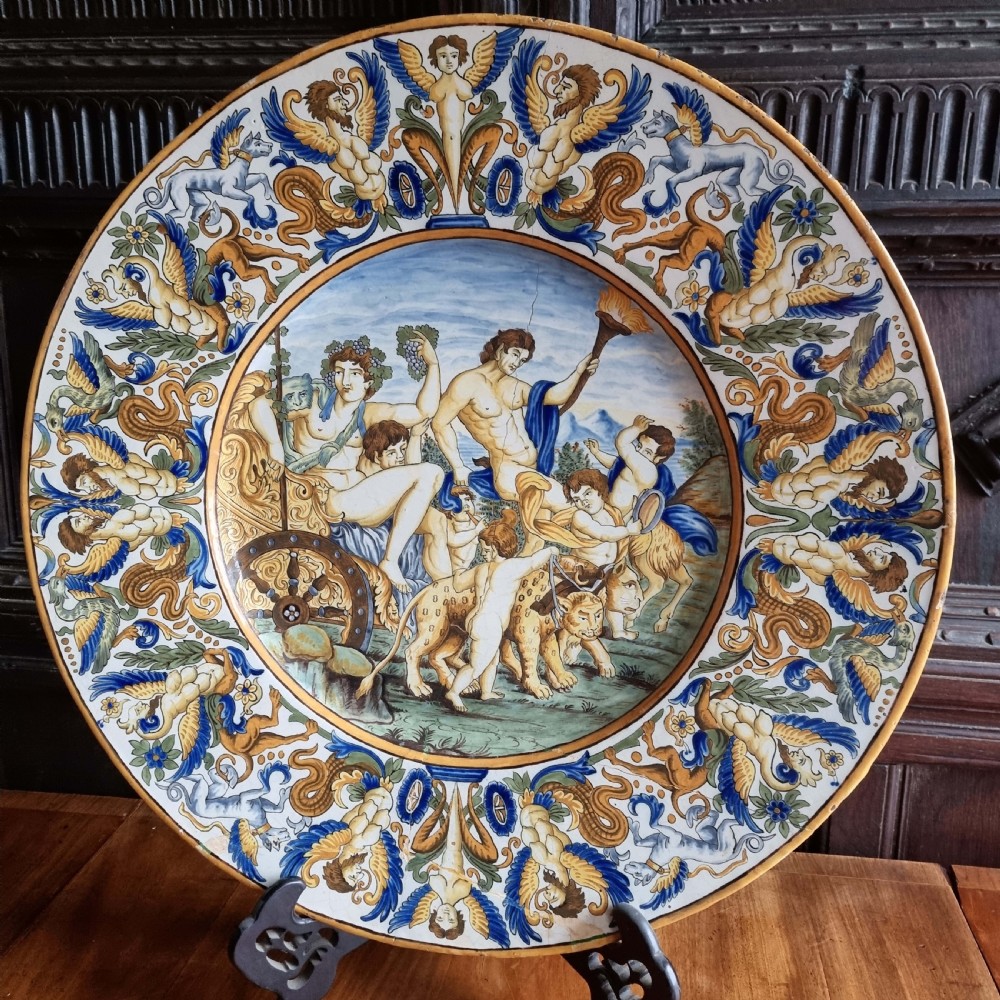 A massive 18th - 19th century majolica charger.  View II