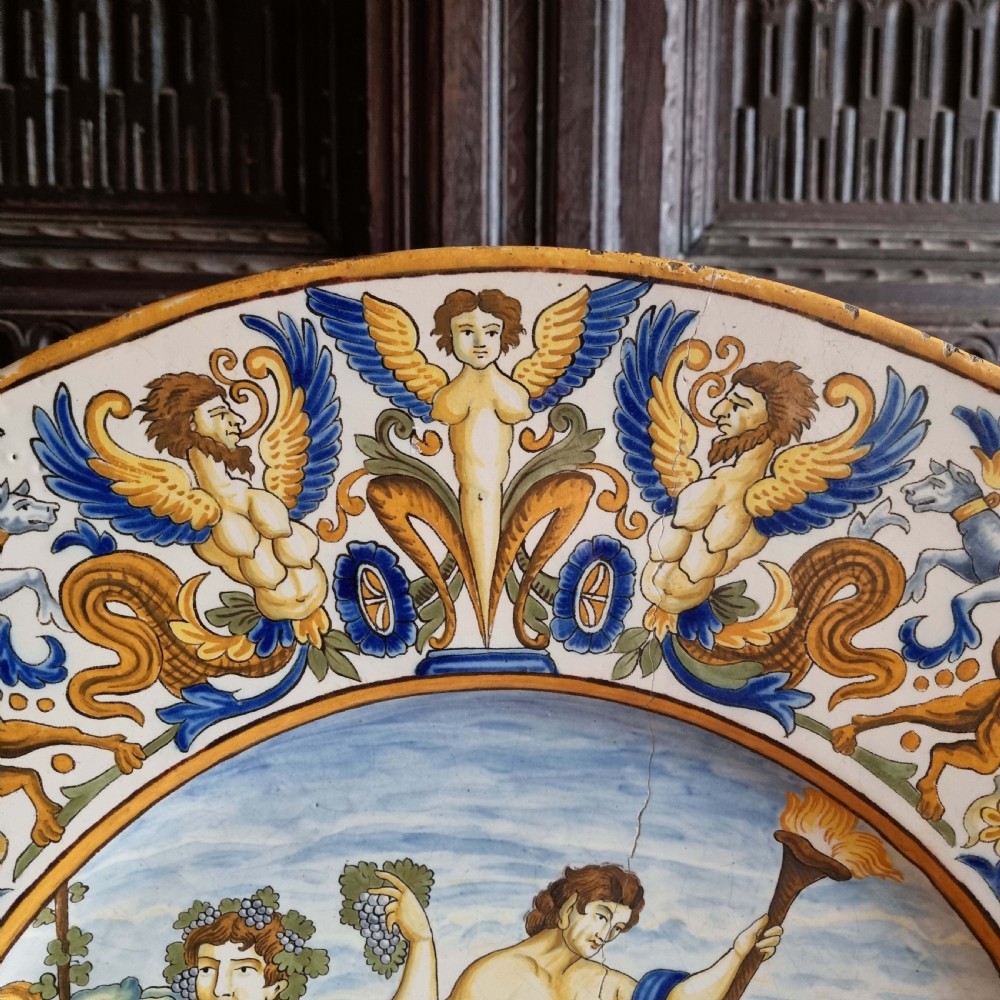 A massive 18th - 19th century majolica charger.  View IV