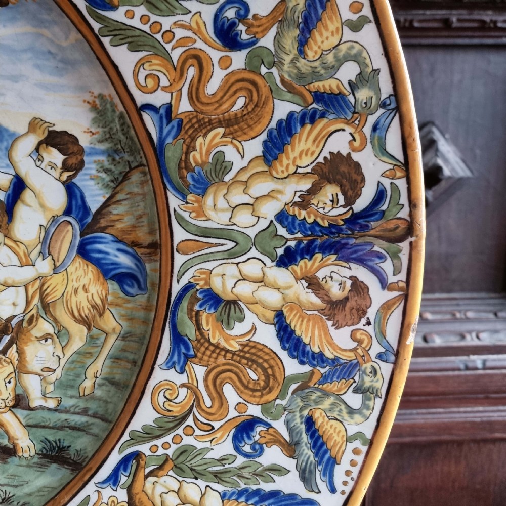 A massive 18th - 19th century majolica charger.  View V