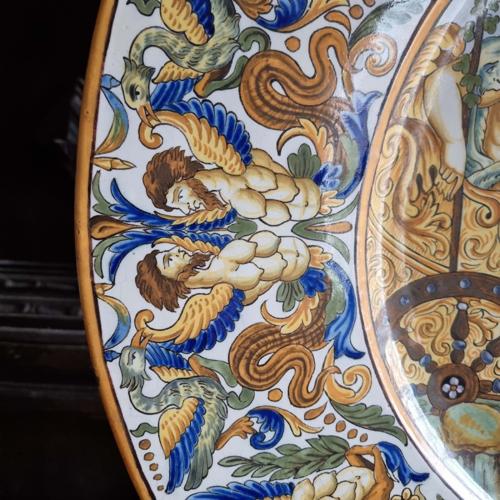 A massive 18th - 19th century majolica charger.  View VI