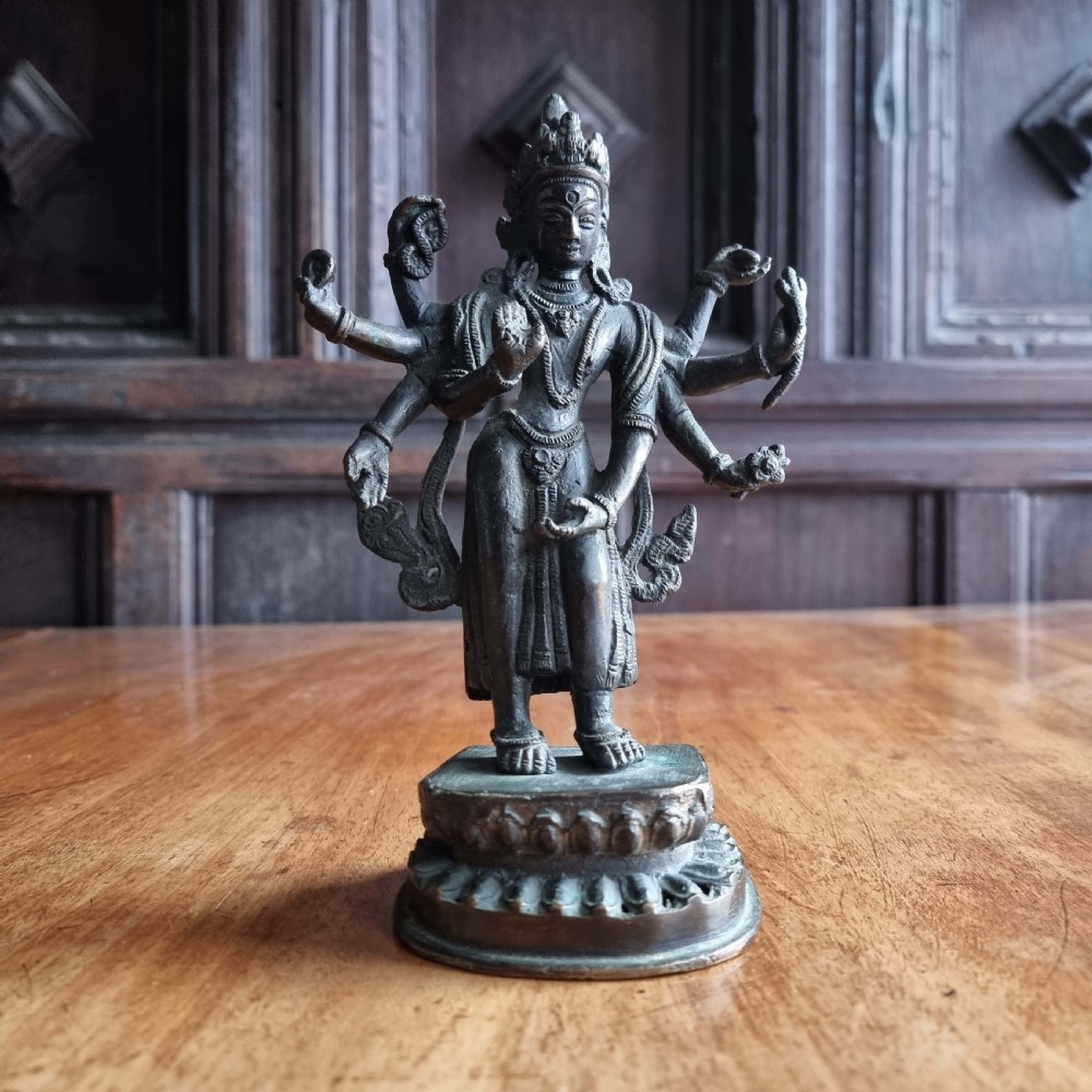 A late 19th century bronze figure of Vishnu. View II