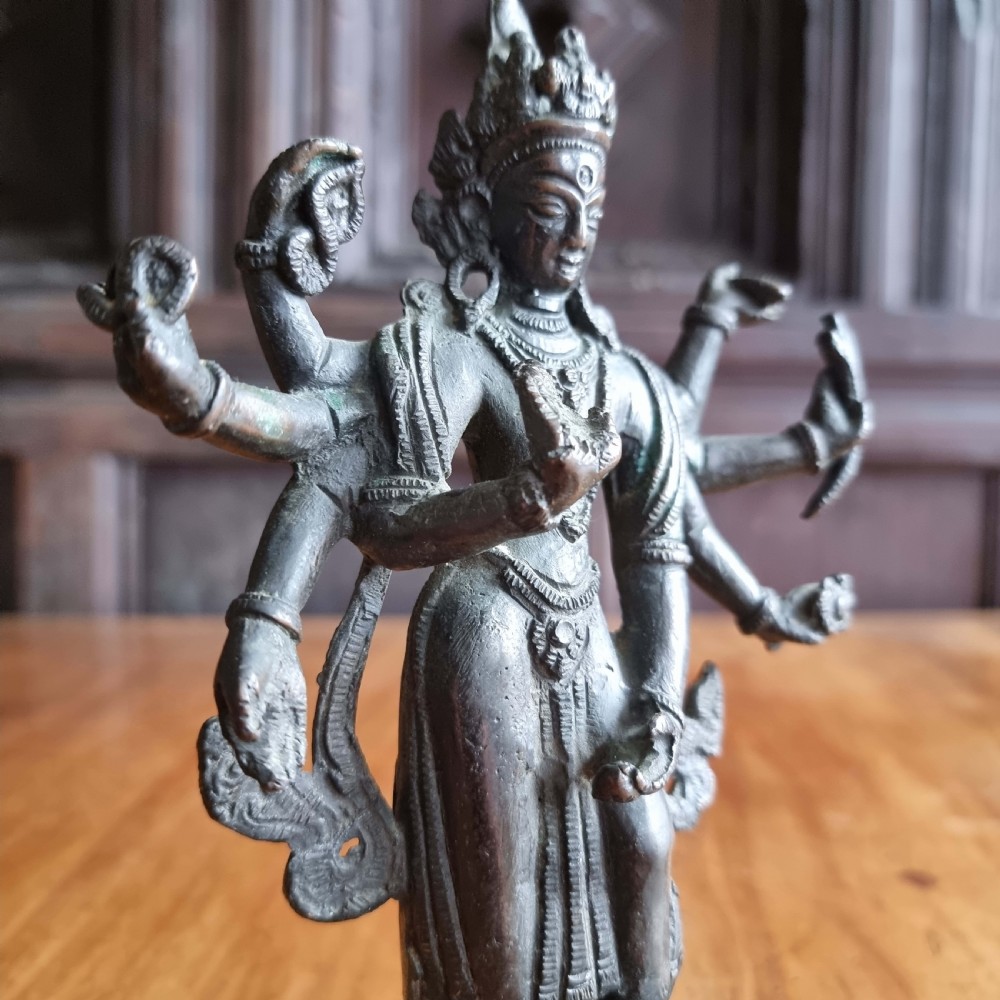 A late 19th century bronze figure of Vishnu. View III