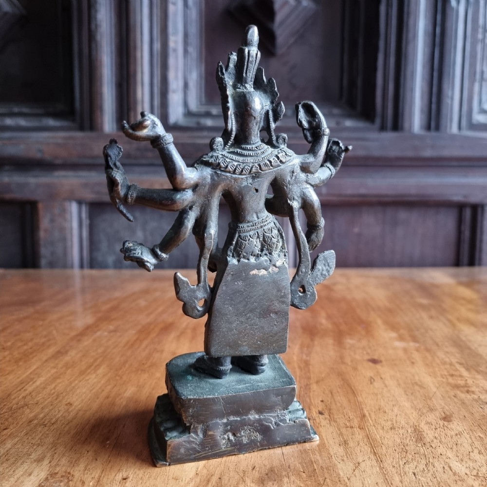 A late 19th century bronze figure of Vishnu. View VII
