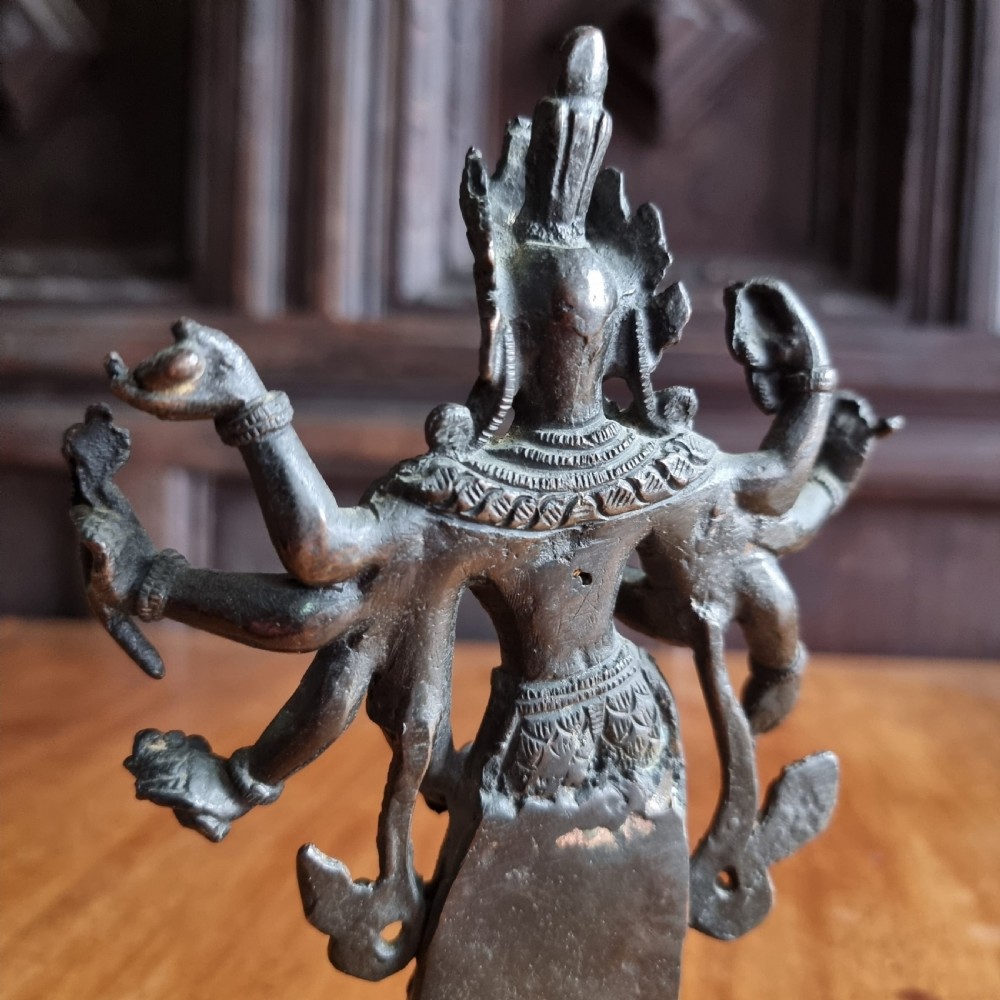 A late 19th century bronze figure of Vishnu. View VIII