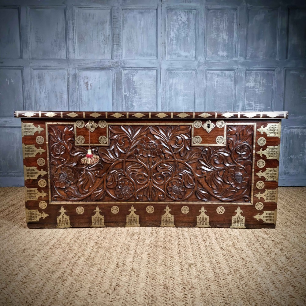 A 19th century Indo portuguese colonial chest. 