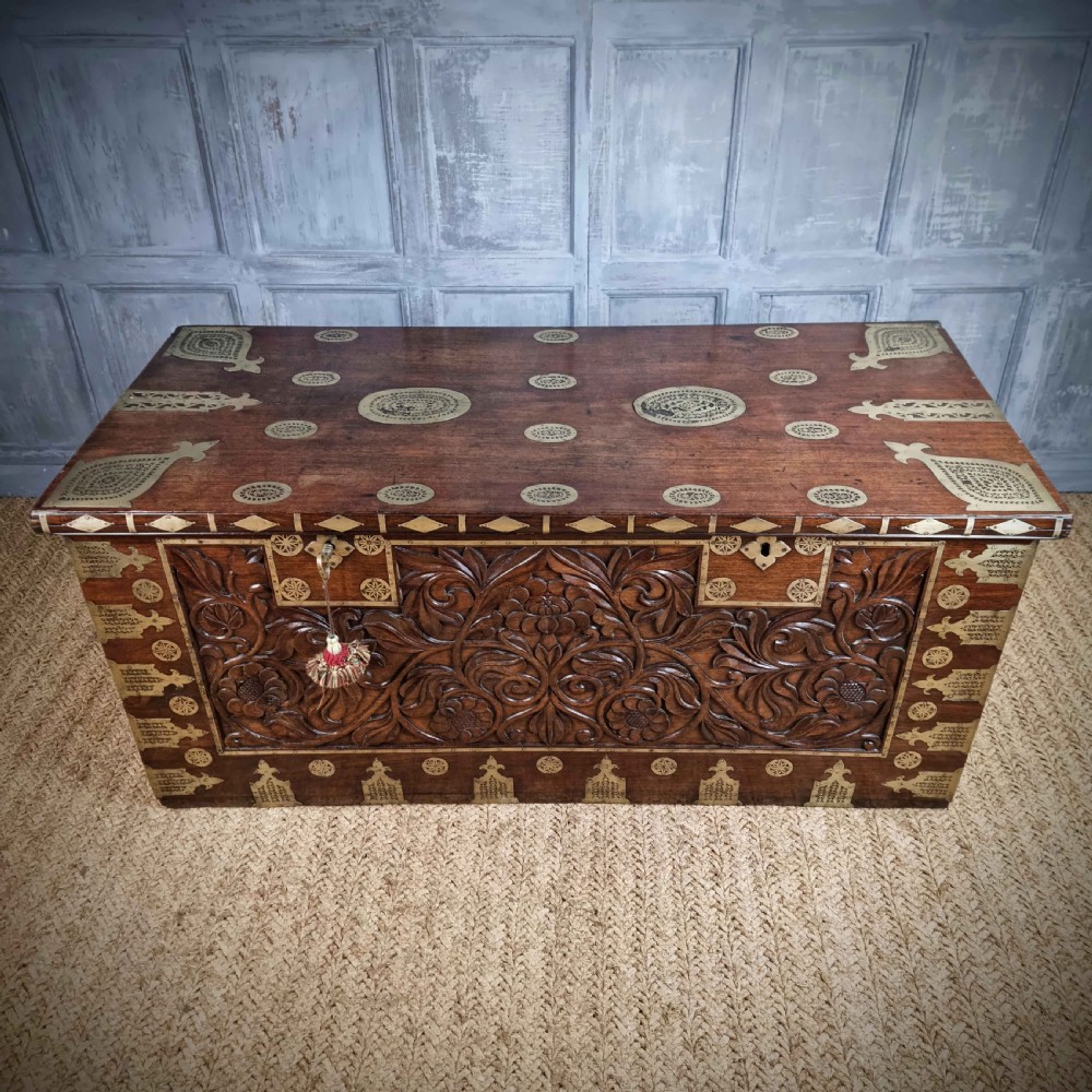 A 19th century Indo portuguese colonial chest.  View V