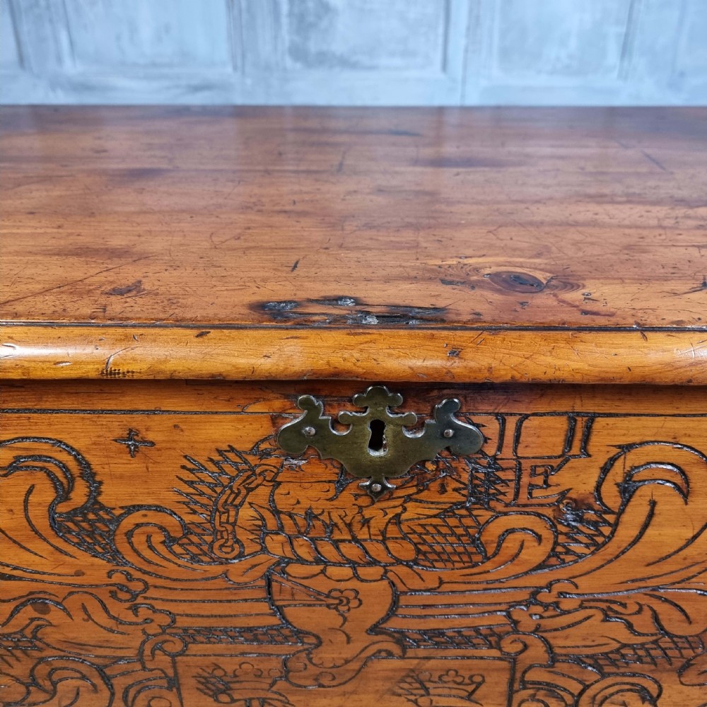 A 17th century English guild chest. View IV
