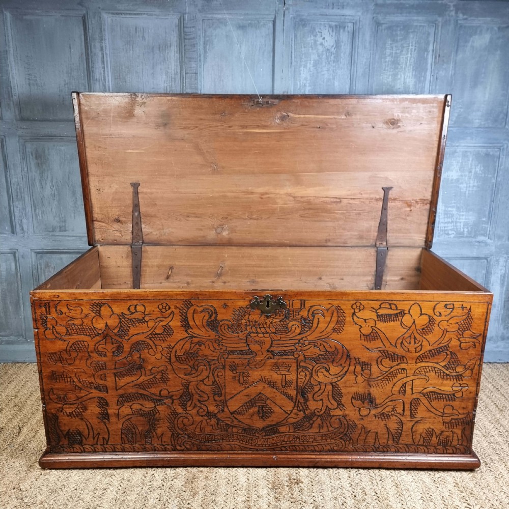 A 17th century English guild chest. View X