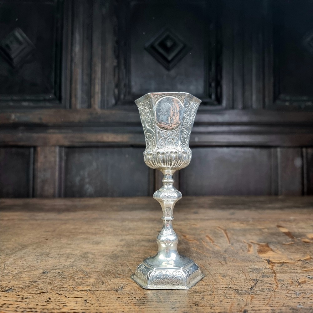 A Small Late 18thc Silver Kiddush Type Cup.