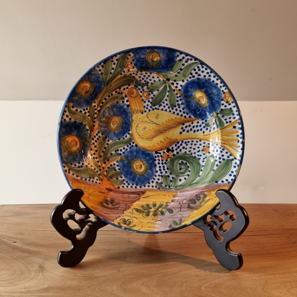 A 19th century polychrome plate.