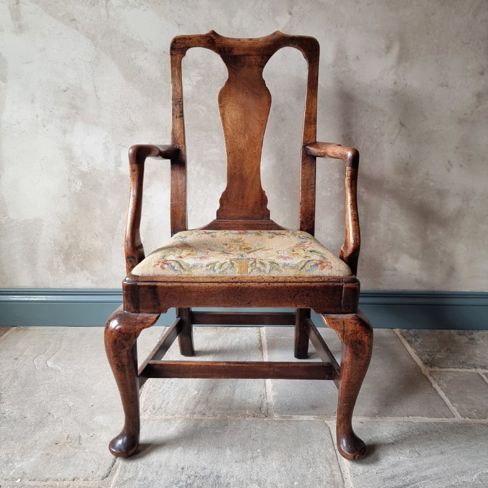 A fine 18th century walnut armchair. 