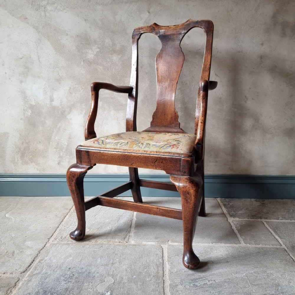 A fine 18th century walnut armchair.  View II