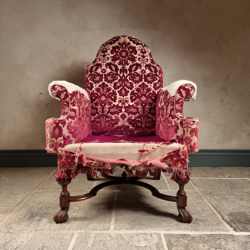 A william and mary style wing chair.  View II