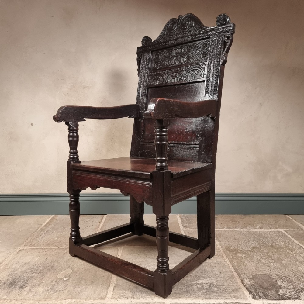 A 17th century wainscot chair.