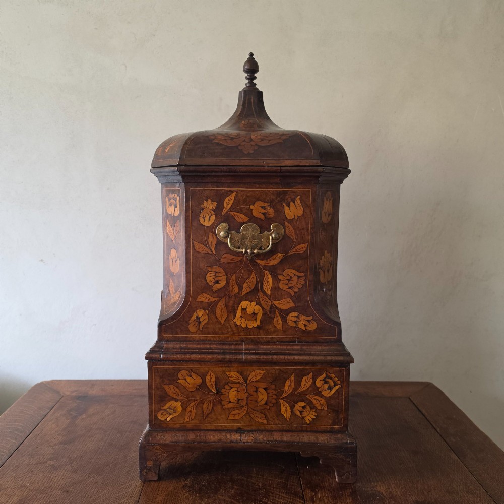 An 18th century marquetry wine cooler. View V