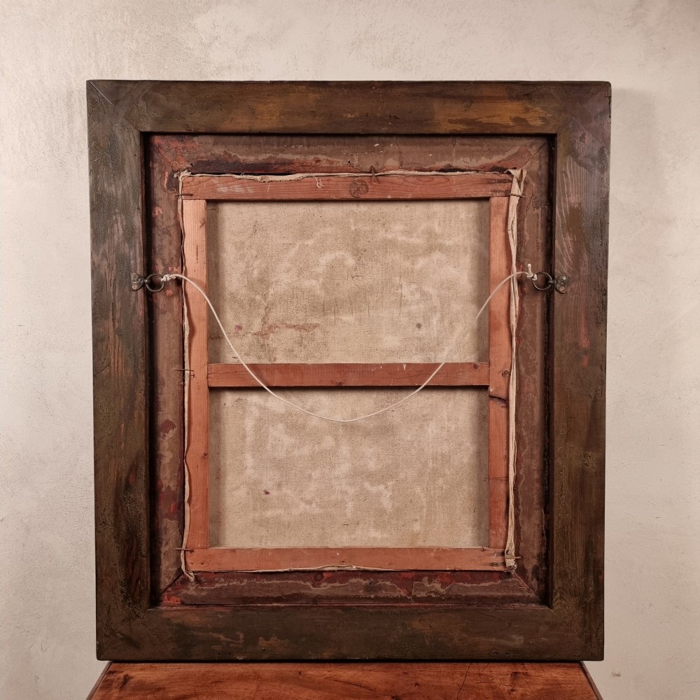 An Edwardian oil portrait of a lady framed in a wide burr wood moulding with a gilded inner border. View VII