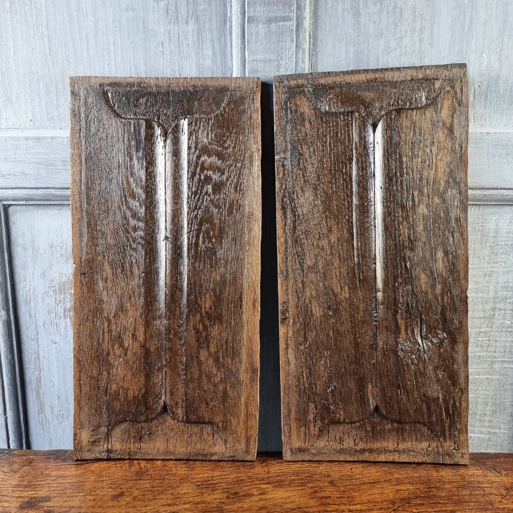 A pair of 16th/17th century linenfold panels.