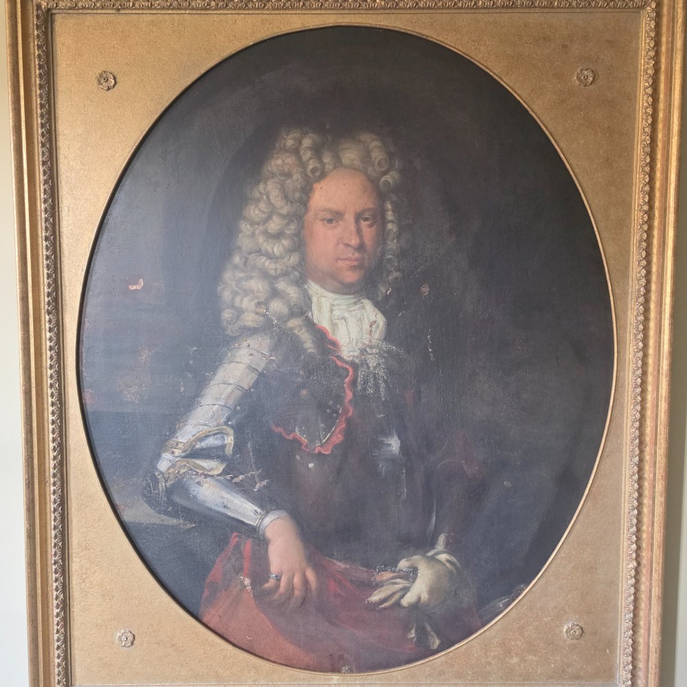 A large late 17th century portrait of a gentleman in armour. View II