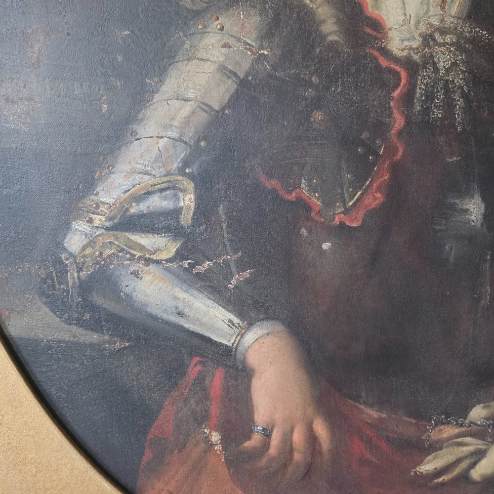 A large late 17th century portrait of a gentleman in armour. View VI