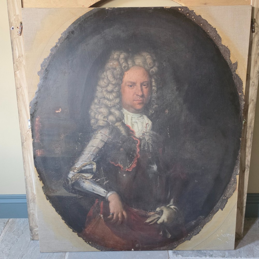 A large late 17th century portrait of a gentleman in armour. View IX