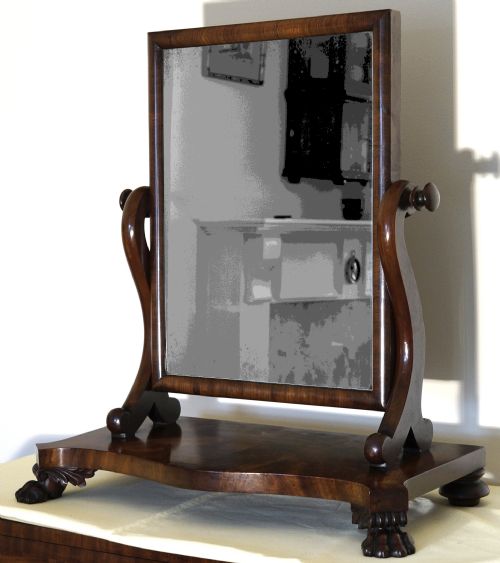 a good 19th century mahogany toilet mirror - CATEGORY: ANTIQUE MIRRORS - DATED 1850