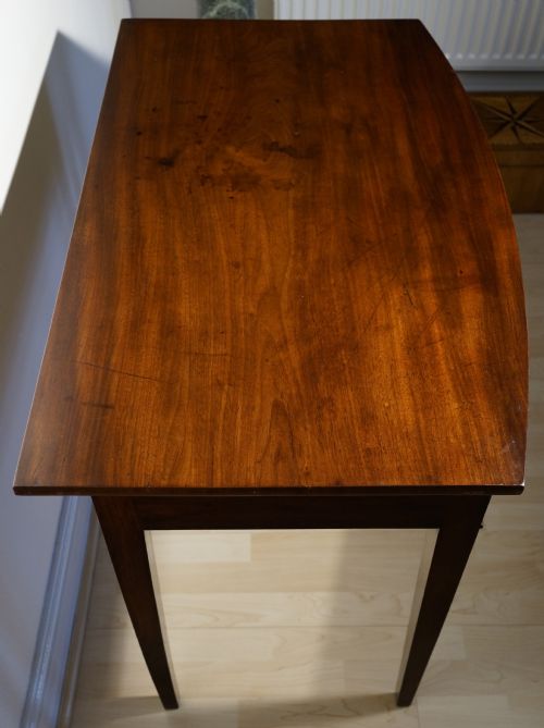 A GEORGE 111 MAHOGANY BOW TOP SIDE TABLE - ADDITIONAL PHOTO 1