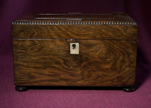 rosewood letter box - CATEGORY: ANTIQUE BOXES - DATED 1800