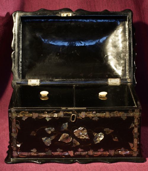 BLACK PAPIERMACHE CADDY - ADDITIONAL PHOTO 2