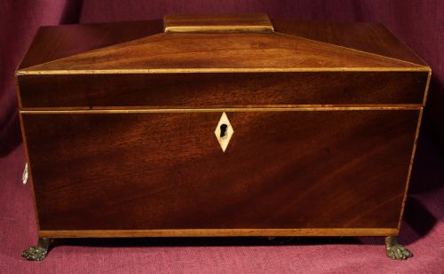 mahogany sarcophagus caddy - CATEGORY: ANTIQUE BOXES - DATED 1800