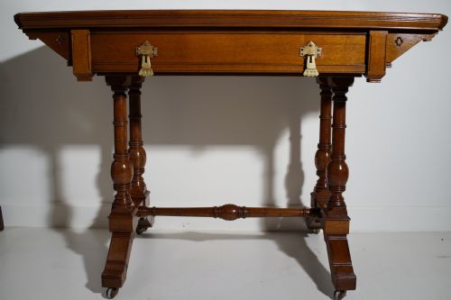 walnut centerwriting table circa 1880s - CATEGORY: ANTIQUE TABLES - DATED 1880