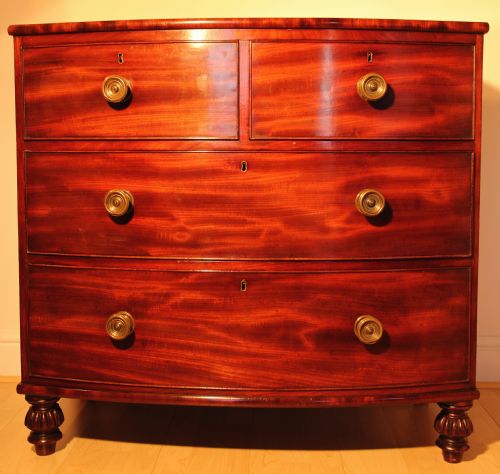 bow chest - CATEGORY: ANTIQUE CHEST OF DRAWERS - DATED 1800