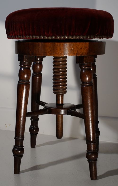 mahogany swivel rise and fall stool cica 1810 - CATEGORY: ANTIQUE STOOLS - DATED 1800