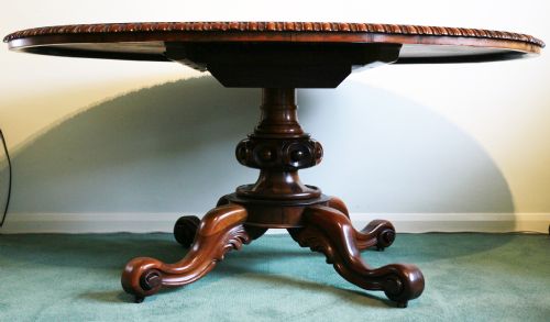FINE ROSEWOOD OVAL DININGCENTER TABLE WITH FINE MOULDED EDGING CIRCA 1860S - ADDITIONAL PHOTO 1
