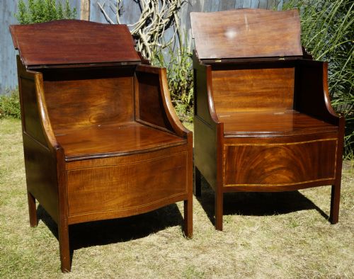 TWO MAHOGANY LANCASHIRE COMMODES - ADDITIONAL PHOTO 2