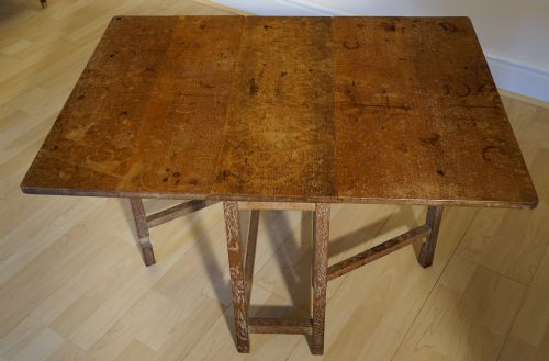 1930s limed oak coffee gate leg - CATEGORY: ANTIQUE TABLES - DATED 1930