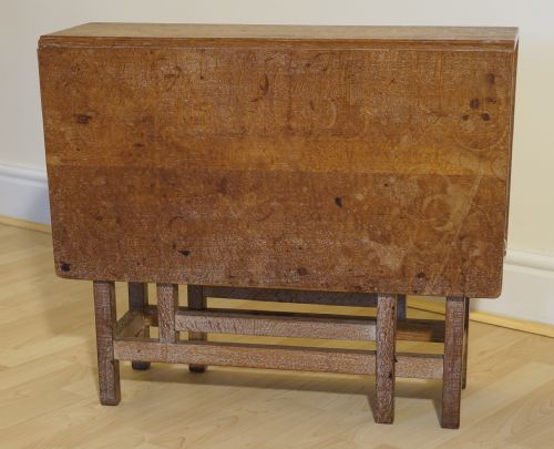 1930S LIMED OAK COFFEE GATE LEG - ADDITIONAL PHOTO 1