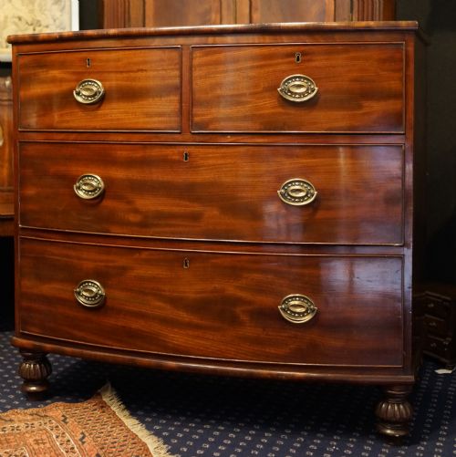 georgian mahogany chest of drawers - CATEGORY: ANTIQUE CHEST OF DRAWERS - DATED 1800