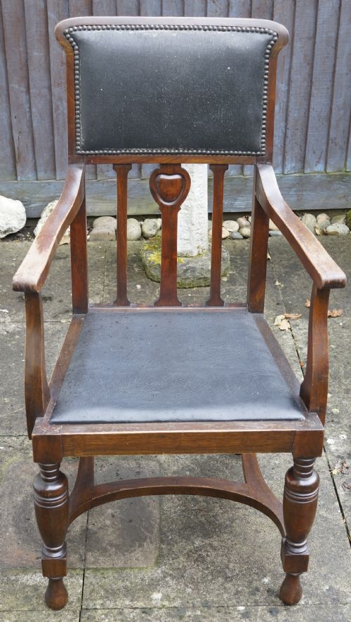 SOLID WALNUT FRAMED ARM CHAIR 1910S - ADDITIONAL PHOTO 1