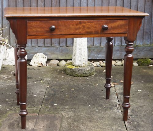 heals mahogany single drawer side table 1880s - CATEGORY: ANTIQUE TABLES - DATED 1880