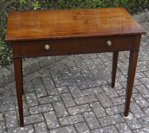mahogany single drawer table with tapering leg - CATEGORY: ANTIQUE TABLES - DATED 1800
