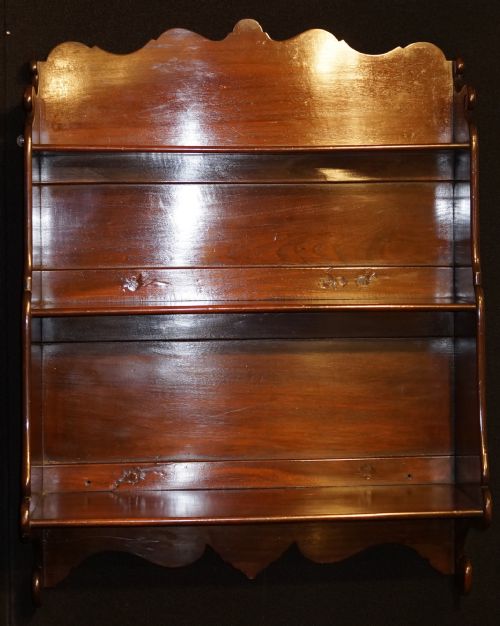 mahogany hanging open shelves - CATEGORY: ANTIQUE FURNITURE - DATED 1800