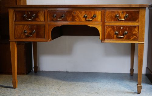 1930s solid mahogany five drawer deskwriing table - CATEGORY: ANTIQUE TABLES - DATED 1930