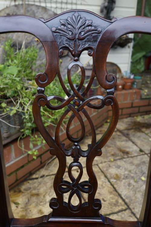 GOOD SOLID HEAVY DUTY ROBUST SET OF 42 MAHOGANY CHIPPENDALE STYLE DINING CHAIRS 1900S 004 - ADDITIONAL PHOTO 1