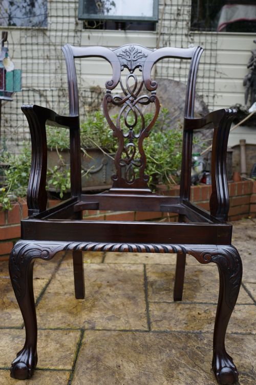 GOOD SOLID HEAVY DUTY ROBUST SET OF 42 MAHOGANY CHIPPENDALE STYLE DINING CHAIRS 1900S 004 - ADDITIONAL PHOTO 2
