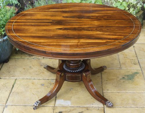 GOOD REGENCY ROSEWOOD TABLE WITH BRASS INLAY CIRCA 1820S - ADDITIONAL PHOTO 1