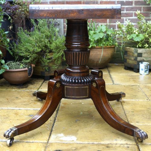 GOOD REGENCY ROSEWOOD TABLE WITH BRASS INLAY CIRCA 1820S - ADDITIONAL PHOTO 3