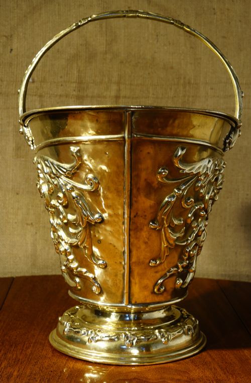 VICTORIAN BRASS COAL BUCKET CIRCA 1880S - ADDITIONAL PHOTO 1