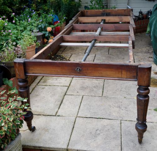 1830s mahogany extending windout dining table base with very unusual winding mechanism - CATEGORY: ANTIQUE BAROMETERS - DATED 19TH CENTURY