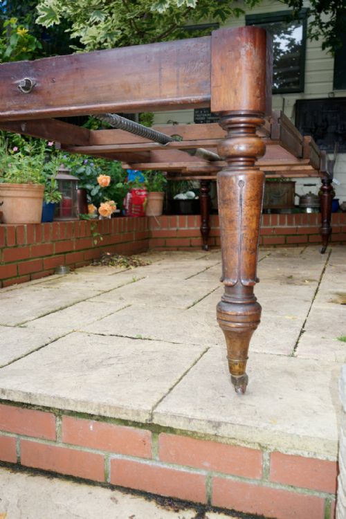 1830S MAHOGANY EXTENDING WINDOUT DINING TABLE BASE WITH VERY UNUSUAL WINDING MECHANISM - ADDITIONAL PHOTO 2