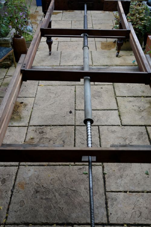 1830S MAHOGANY EXTENDING WINDOUT DINING TABLE BASE WITH VERY UNUSUAL WINDING MECHANISM - ADDITIONAL PHOTO 4